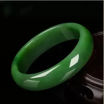 Čínský zelený nefrit Náramek 52-64mm Kouzlo Módní Šperky Příslušenství Ručně Vyřezávané Muž žena Štěstí Amulet Dárky