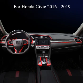Řazení Přepínač Panelu Čalounění ABS Uhlíkových Vláken Interiérové Dekorace Doplňky Pro Honda Civic 2019 2018 2017 2016