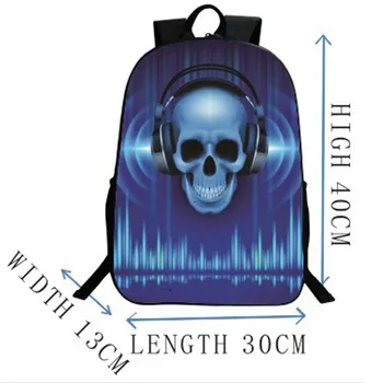 školní batoh 1 stupeň Lebka hlavy nový školní tašku tvůrčí studentský batoh střední školy, základní školy B0029