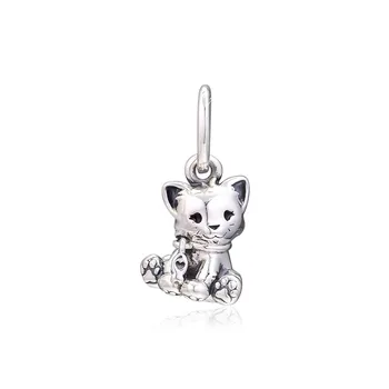Štěně Psa A Kočky, Plovoucí Přívěsky pro Stříbro 925 Náramky Módní Šperky Rodina Pet Silver Přívěsky pro Výrobu Šperků Krásné DIY