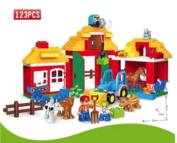 Šťastný Farma Happy Zoo Se Zvířaty Kompatibilní S duploINGlys Velké Velikosti Bloky, Cihly Hračky Pro Děti dárek k narozeninám